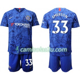 Camisolas de Futebol Chelsea Emerson 33 Criança Equipamento Principal 2019/20 Manga Curta